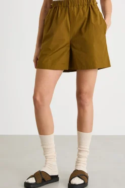 Short in popeline - Verde
