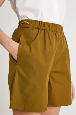 Short in popeline - Verde
