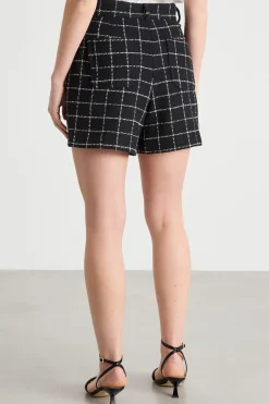 Short in stuoia con catena - Nero