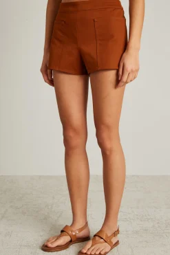 Shorts con tasche applicate - Terracotta
