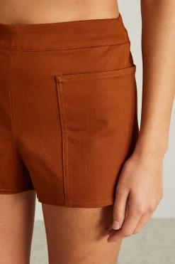 Shorts con tasche applicate - Terracotta