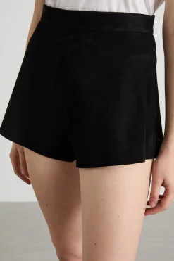 Shorts culotte con zip - Nero
