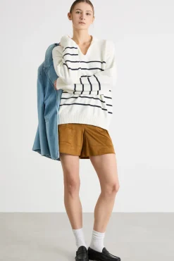 Shorts dal finish vellutato - Marrone