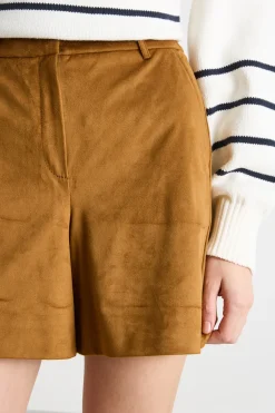 Shorts dal finish vellutato - Marrone