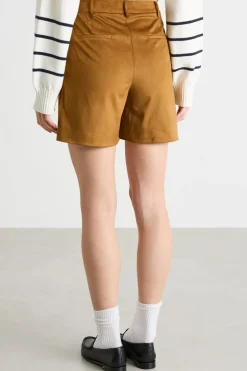Shorts dal finish vellutato - Marrone