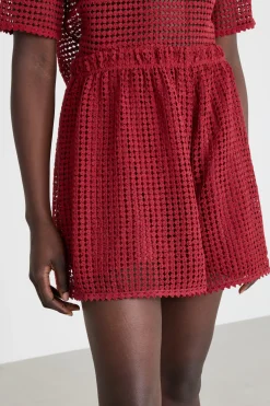 Shorts in jersey macramè - Rosso