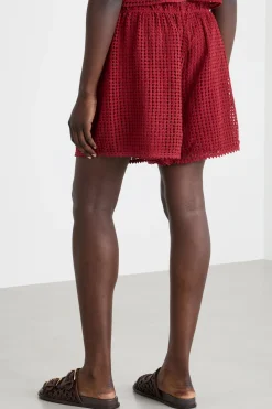 Shorts in jersey macramè - Rosso