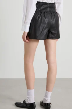 Shorts in nappa - Nero