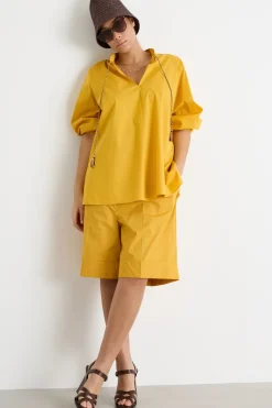 Shorts in popeline - Giallo