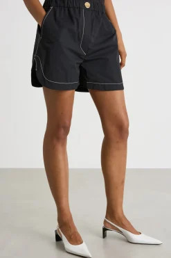 Shorts in popeline - Nero