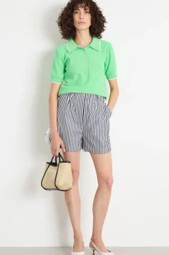 Shorts in popeline - Nero Bianco
