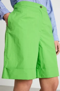 Shorts in popeline - Verde
