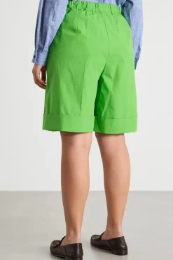 Shorts in popeline - Verde
