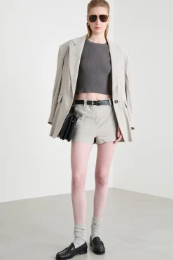 Shorts in tela - Beige