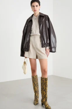 Shorts in tela di lana - Beige