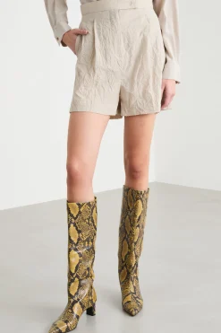 Shorts in tela di lana - Beige