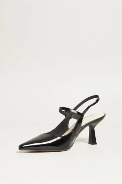 Slingback con maxi bottone - Nero