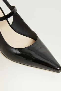 Slingback con maxi bottone - Nero