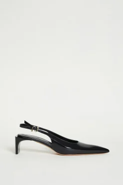 Slingback a punta - Nero