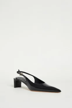 Slingback a punta - Nero