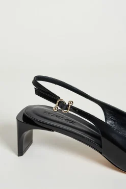 Slingback a punta - Nero