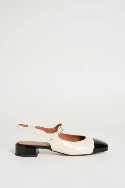 Slingback bicolore - Bianco Nero