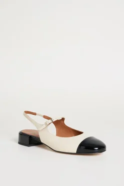 Slingback bicolore - Bianco Nero