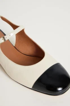 Slingback bicolore - Bianco Nero