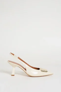 Slingback con accessorio - Bianco