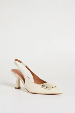 Slingback con accessorio - Bianco