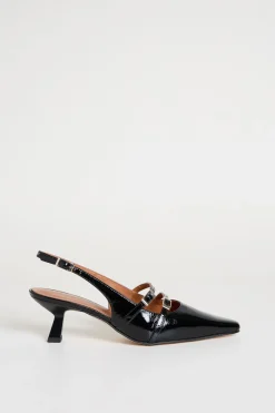 Slingback con doppio cinturino - Nero
