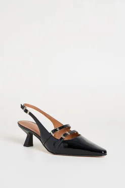 Slingback con doppio cinturino - Nero