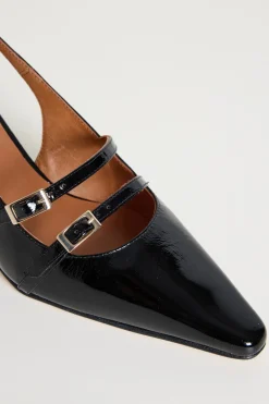 Slingback con doppio cinturino - Nero