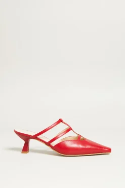 Slingback con tacco - Rosso