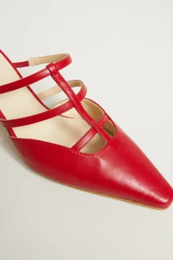 Slingback con tacco - Rosso