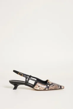 Slingback in pelle animalier - Animalier