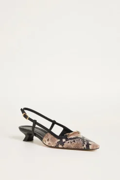 Slingback in pelle animalier - Animalier