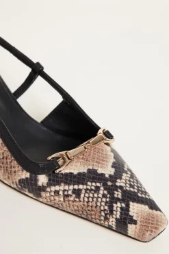 Slingback in pelle animalier - Animalier
