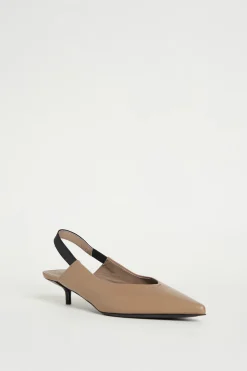 Slingback in pelle - Beige