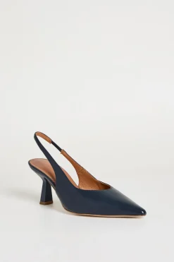Slingback in pelle - Blu