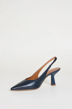Slingback in pelle - Blu