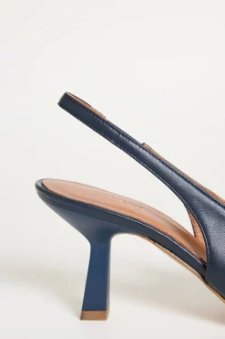 Slingback in pelle - Blu