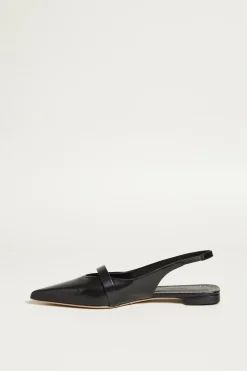 Slingback in pelle lucida - Nero
