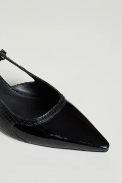 Slingback in pelle - Nero