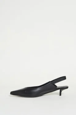 Slingback in pelle - Nero