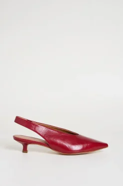 Slingback in pelle - Rosso