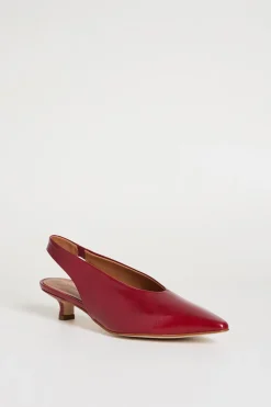 Slingback in pelle - Rosso
