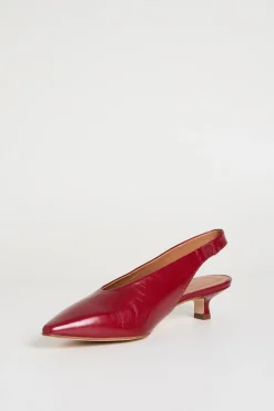 Slingback in pelle - Rosso
