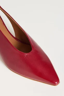 Slingback in pelle - Rosso