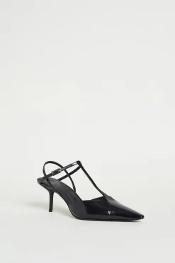 Slingback in pelle spazzolata - Nero
